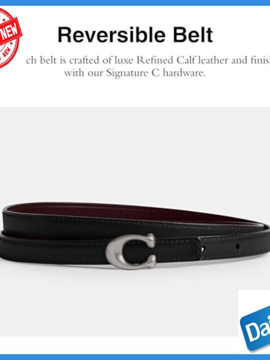 Reversible Leather Belt with C Buckle, 13mm Width, X-Large Size main image 4